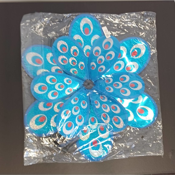 Yard Spinner NEW 3D LARGE Double Petal Wind with Stake Flower is 15 Inches Wide! - Picture 7 of 10